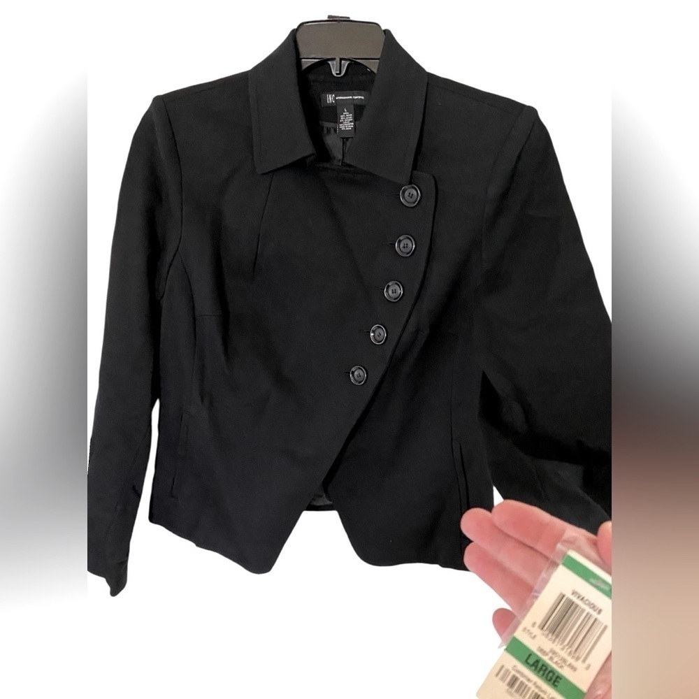 I•N•C-NWT Large asymmetrical “vivacious” deep black blazer jacket. New with tags